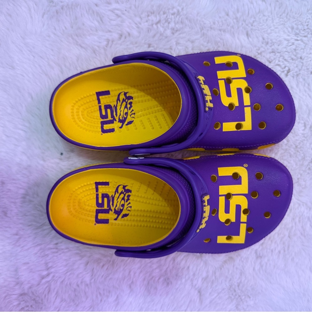 LSU Kids Purple and Yellow Clogs